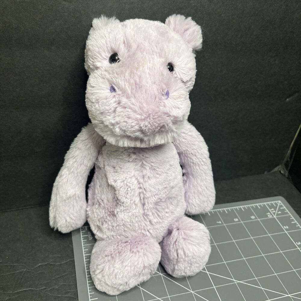 Jellycat London Bashful Lilac Purple Hippo Plush Hippopotamus Stuffed Animal